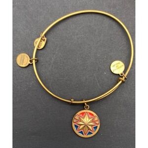 Disney Parks Captain Marvel Alex and Ani Bangle Bracelet 2019 Gold Tone